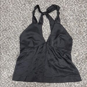 Aqua Black Halter Tank Top